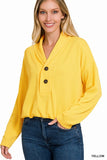 Textured Line Elastic Waist Pullover Top - 6 Color Options