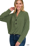 Textured Line Elastic Waist Pullover Top - 6 Color Options