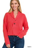 Textured Line Elastic Waist Pullover Top - 6 Color Options