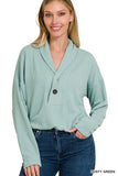 Textured Line Elastic Waist Pullover Top - 6 Color Options