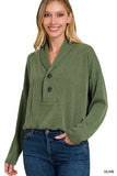 Textured Line Elastic Waist Pullover Top - 6 Color Options