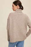 Give Me Love Stitched Mock Neck Sweater - 2 Color Options