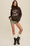 Give Me Love Stitched Mock Neck Sweater - 2 Color Options