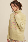 Give Me Love Stitched Mock Neck Sweater - 2 Color Options