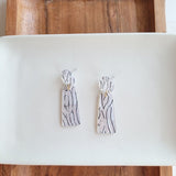 Mia Earrings - Pearl Black Stripe