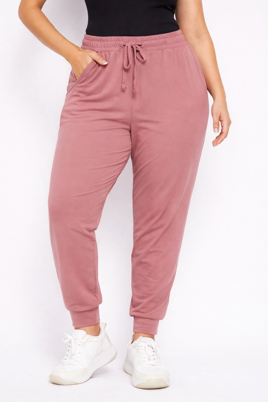 Drawstring Joggers in Mauve