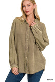 Washed Double Gauze Button Down Shirt - multiple color options