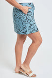 Pull On Drawstring Cargo Pocket Skort