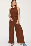 Ribbed Tank and Wide Leg Pants Set- 2 Color Options