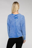 Washed Ribbed Dolman Sleeve Round Neck Top - 3 Color Options