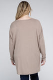 Plus Dolman Sleeve V-Neck Side Slit Hi-Low Hem Top - Multiple color options