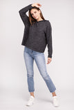 Hooded Brushed Melange Hacci Sweater - Multiple Colors Available