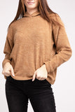 Hooded Brushed Melange Hacci Sweater - Multiple Colors Available