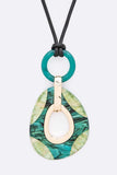 Mix Tone Large Resin Pendant Necklace Set