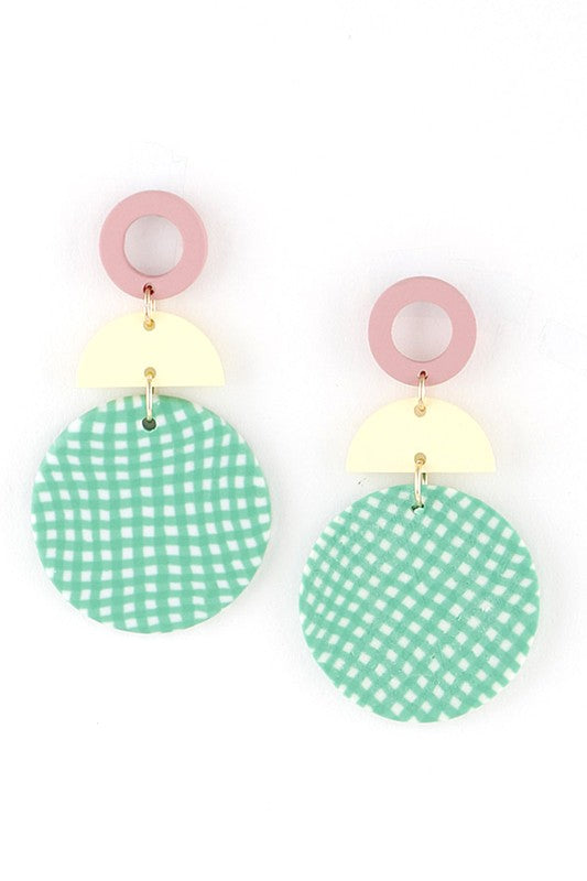 Printed Silicon Picnic Party Earrings