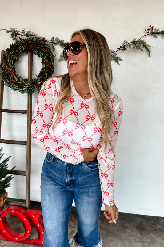 Preorder - Christmas Dress It Up Mesh Tops - Multiple Prints