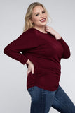 Plus Luxe Rayon Boat Neck 3/4 Sleeve Top- Multiple color options