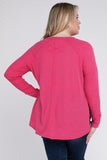 Plus Melange Baby Waffle Long Sleeve Top - Multiple Colors Available