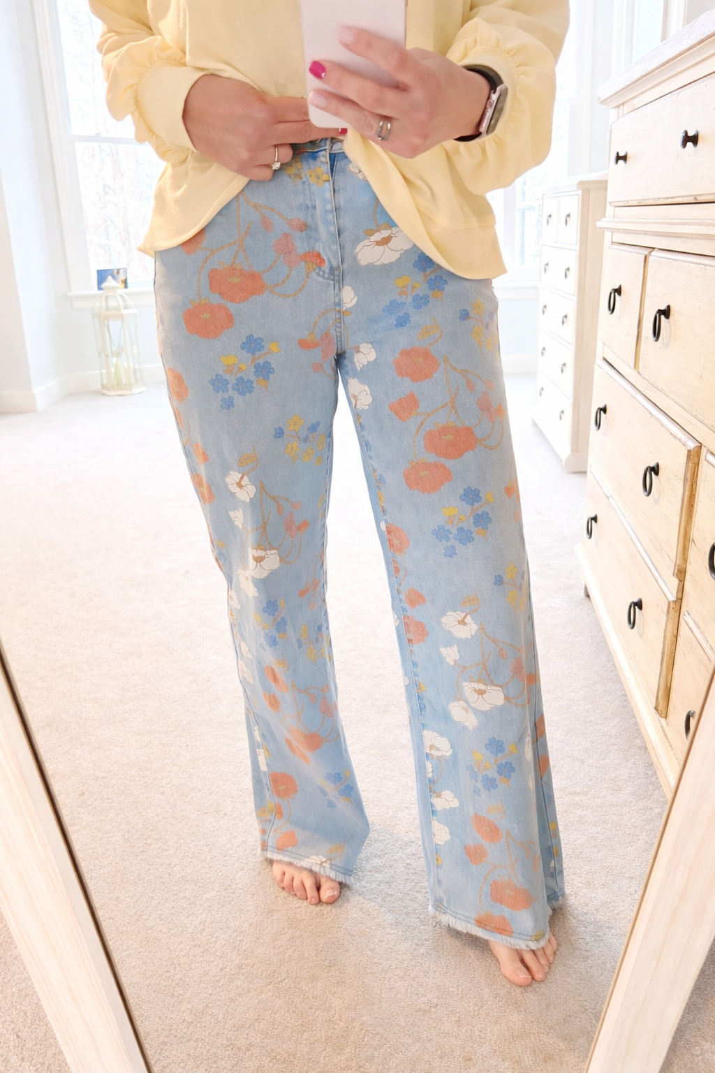Boho Floral Jeans