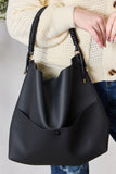 Vegan Leather Handbag with Pouch - 2 Color Options