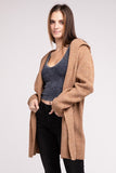 Hooded Open Front Sweater Cardigan - Multiple Colors Available