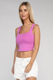 Cotton Square Neck Cropped Cami Top - 6 Color Options