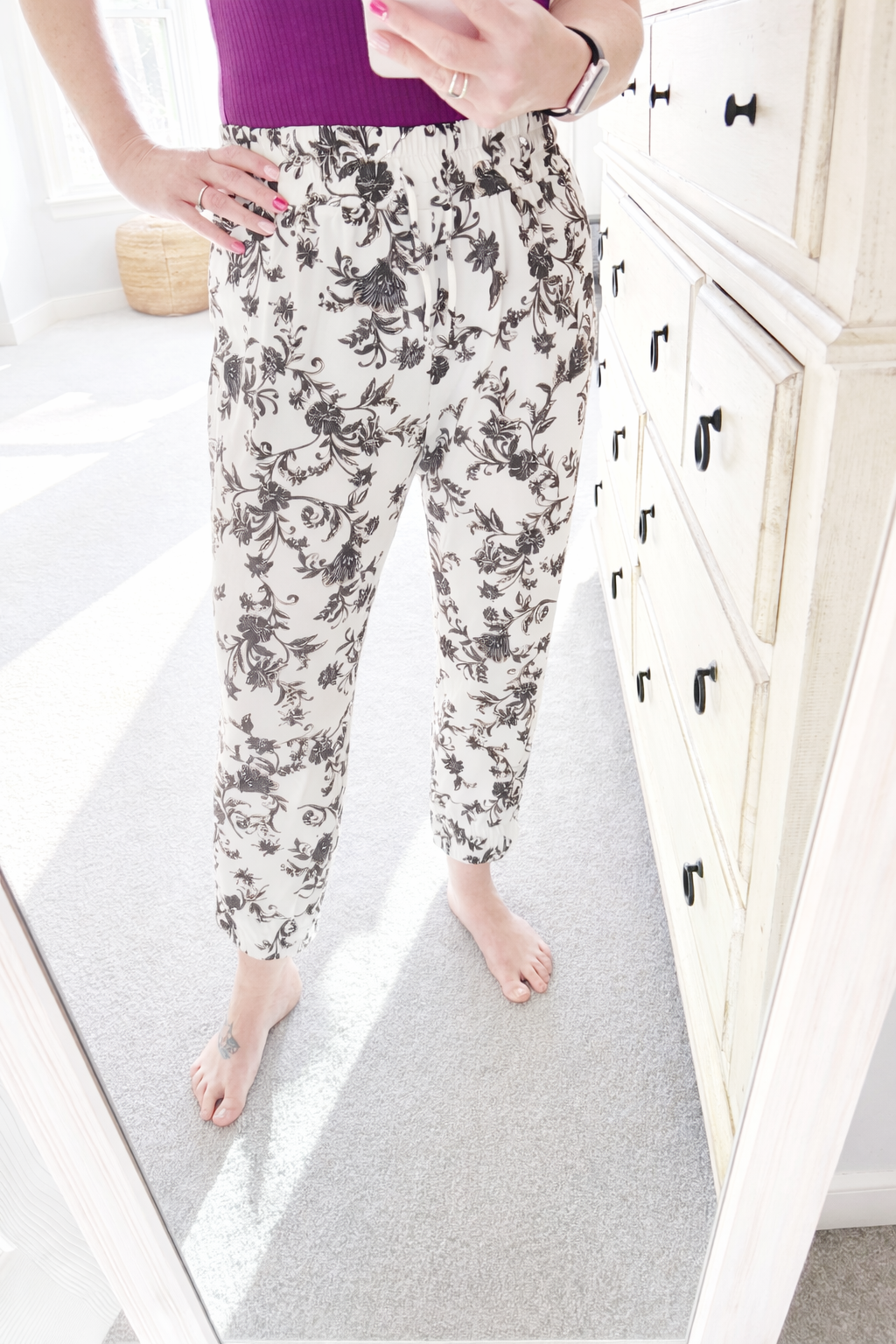 Floral Drawstring Joggers