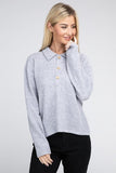 Brushed Melange Hacci Collared Sweater - 5 Color Options