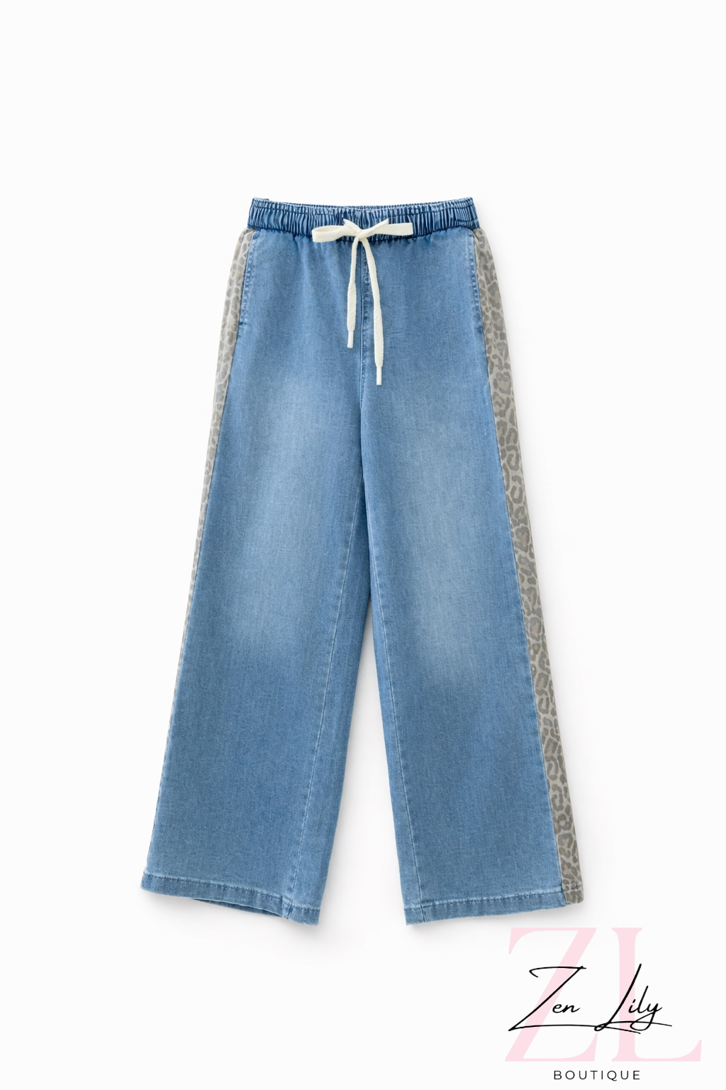 Leopard Side Panel Jeans