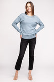 Melange Hi-Low hem Round Neck Sweater - Multiple Colors Available