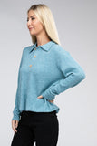 Brushed Melange Hacci Collared Sweater - 5 Color Options