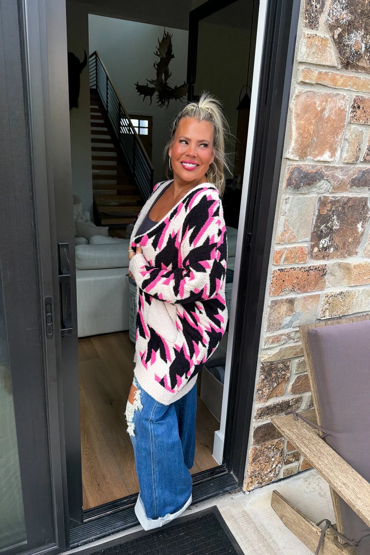Houndstooth Cloud Cardigan