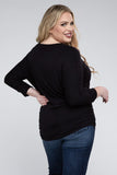 Plus Luxe Rayon Boat Neck 3/4 Sleeve Top- Multiple color options