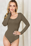 Round Neck Long Sleeve Bodysuit - Multiple Color Options