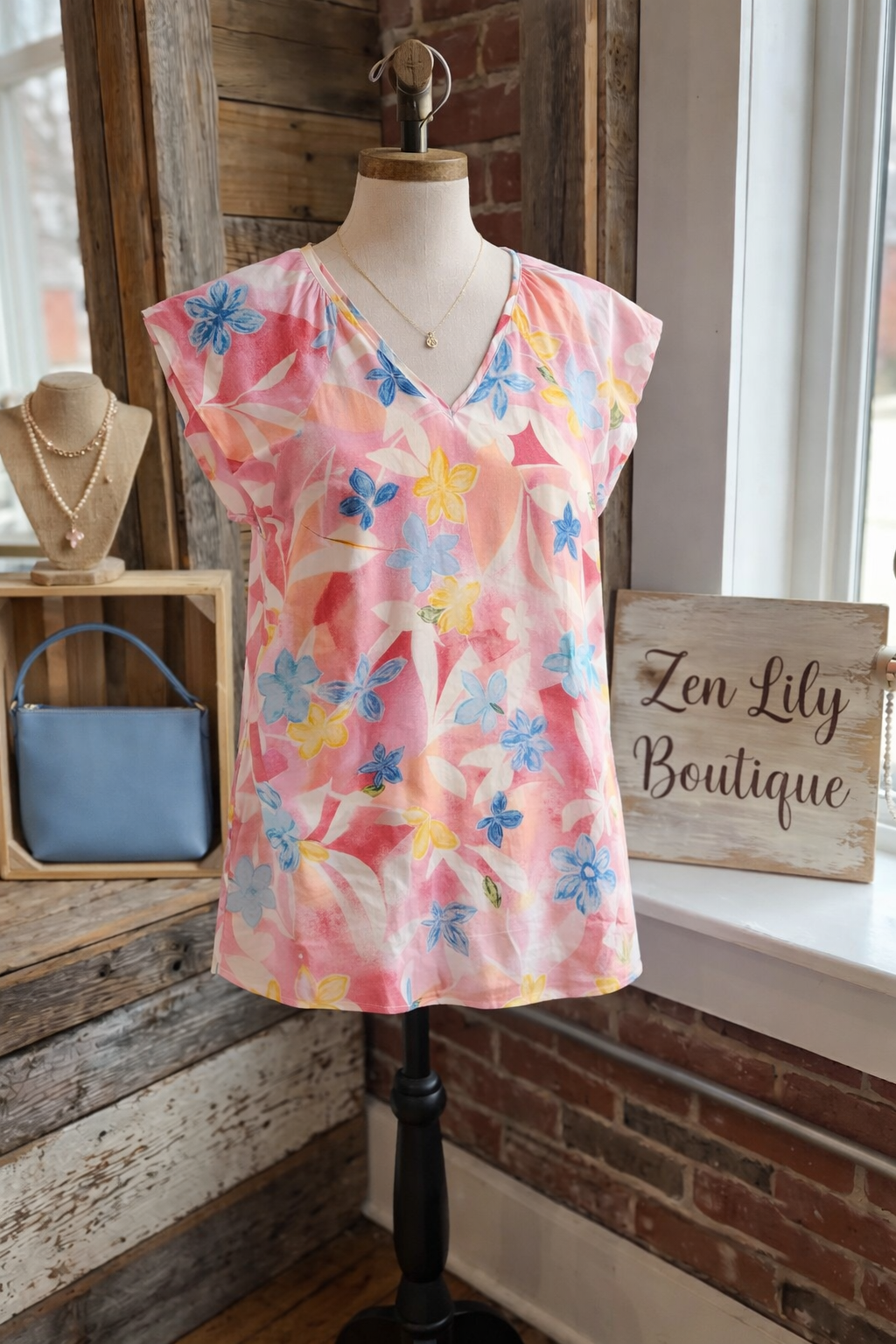 Floral V-Neck Top