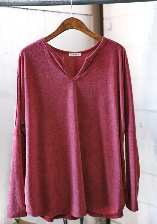 Reverse Seam Terry Top
