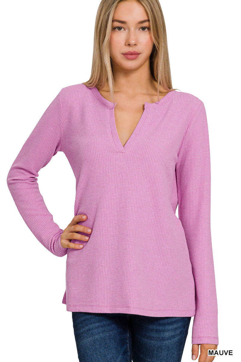 Melange Baby Waffle Top - Multiple Color Options