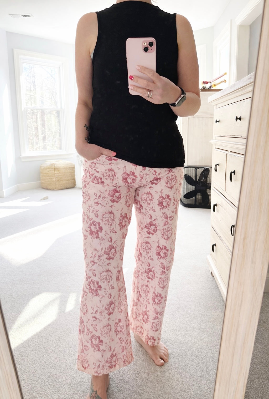 Floral Wide Leg Crops