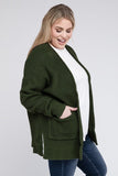 Plus Low Gauge Waffle Open Cardigan Sweater - Multiple Colors Available