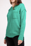 Melange Hi-Low hem Round Neck Sweater - Multiple Colors Available