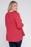 Plus Melange Baby Waffle Long Sleeve Top - Multiple Colors Available