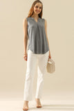 Ninexis Notched Sleeveless Top-multiple options