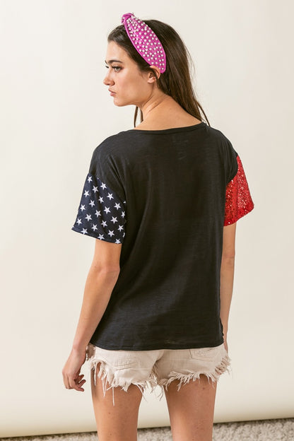 USA Graphic Short Sleeve Distressed Tee