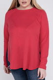 Plus Melange Baby Waffle Long Sleeve Top - Multiple Colors Available