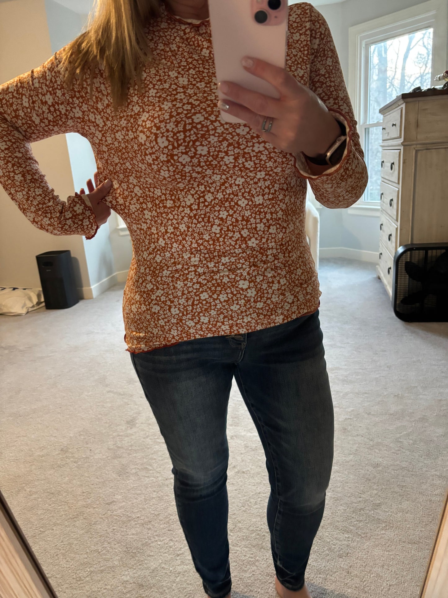 Rust Floral Top