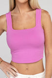 Cotton Square Neck Cropped Cami Top - 6 Color Options