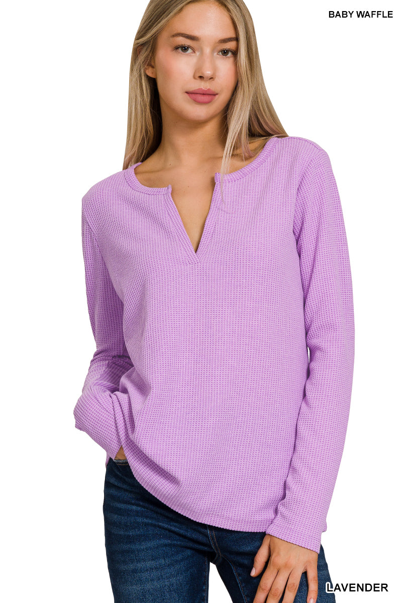 Melange Baby Waffle Top - Multiple Color Options