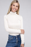 Ribbed Turtle Neck Long Sleeve Top - 2 color options