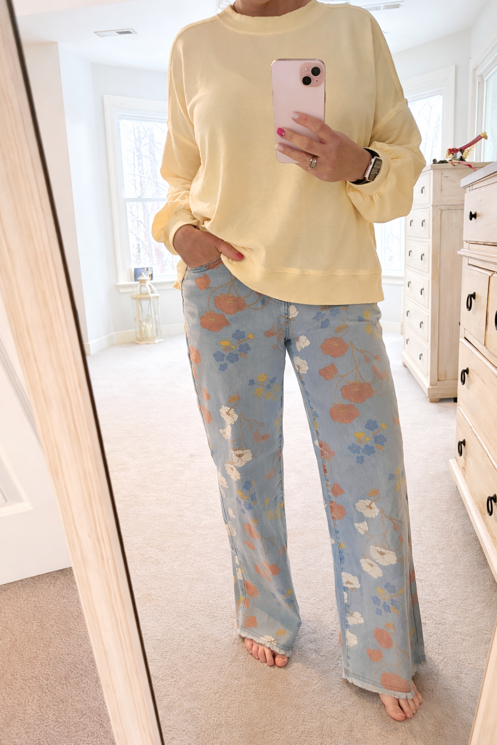 Boho Floral Jeans