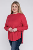 Plus Melange Baby Waffle Long Sleeve Top - Multiple Colors Available